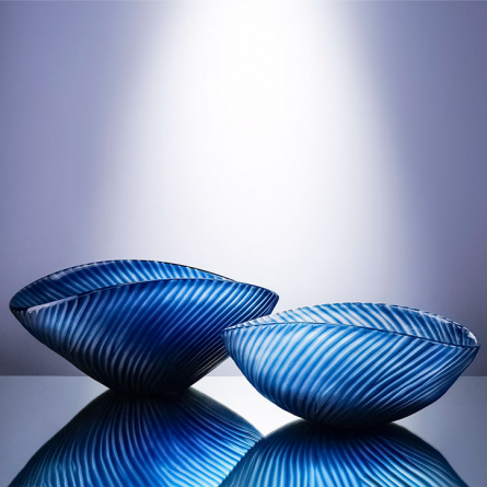 Мебель и интерьер/Вазы Cloyd MUSSEL Vase / выс. 12 см - синее стекло (арт.50034) фото 3
